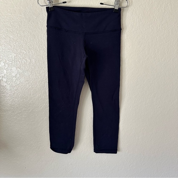 Lululemon Wunder Under Crop blue leggings size 4 - Picture 6 of 10